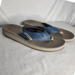 Cobian Mens Blue Tan Water Draining Flip Flop Sandals Size 9